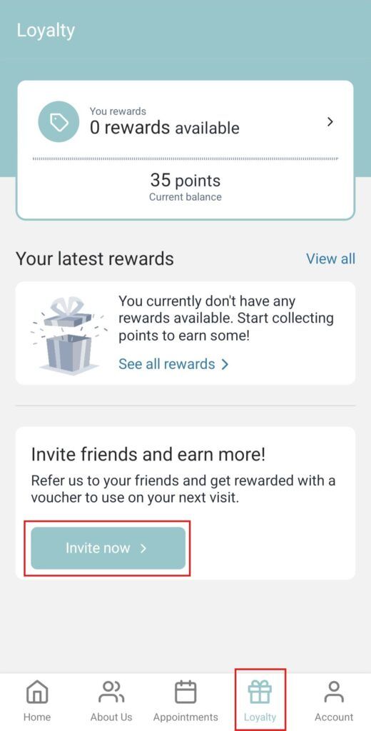 Milk Hair App Loyalty Page